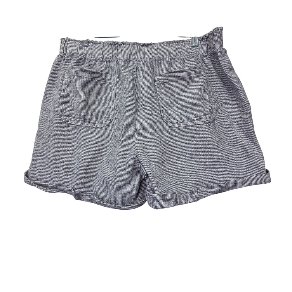 Briggs Womens XL Blue White Striped Linen Blend Elastic Waist Shorts - Picture 2 of 7